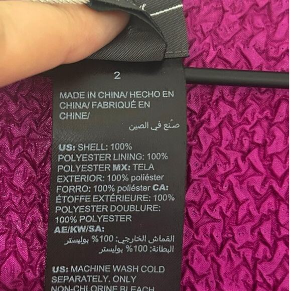 Chico's Travelers Reversible Crushed Ikat Long Jacket Open Front Purple Large - Picture 5 of 6